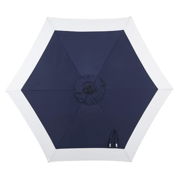 Spencer 9 ft. Classic Coastal 2-Tone Solar LED Market Patio Umbrella - JONATHAN Y
